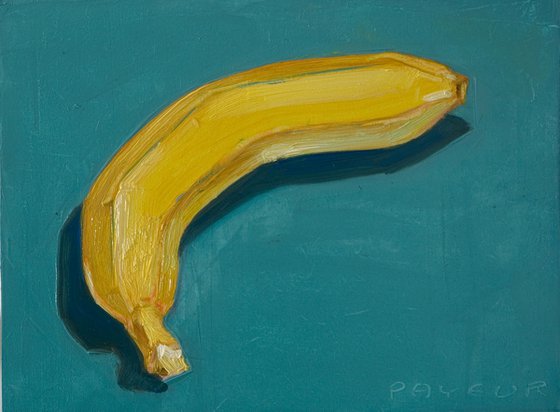 banana  on blue