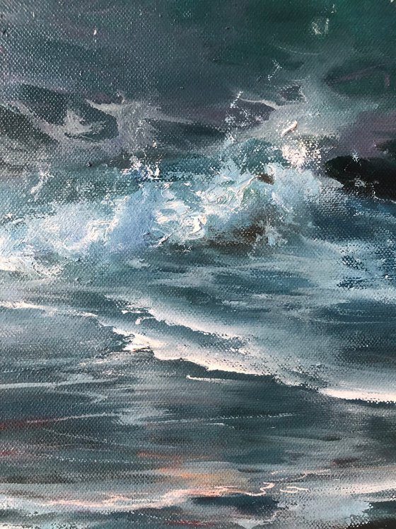 Stormy Evening - breaking wave