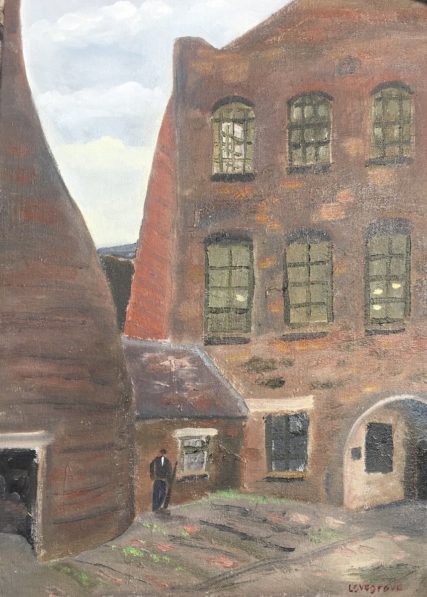 Impressionistic Cityscapes Oil Painting By Julian Lovegrove Art, 10 X 14", Gladstone Pottery., Original Artwork