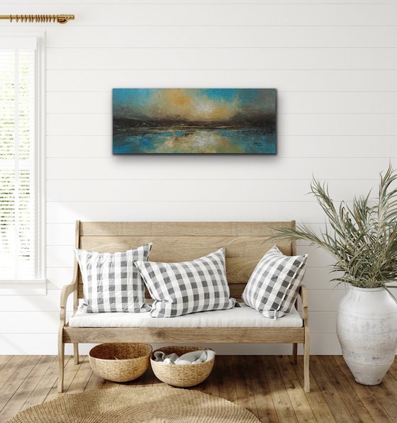 Hopeful Shore  (Panoramic Seascape, 100x40cm)