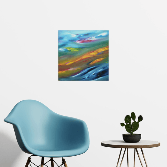 Sighs - 50x50 cm,  Original abstract painting, oil on canvas
