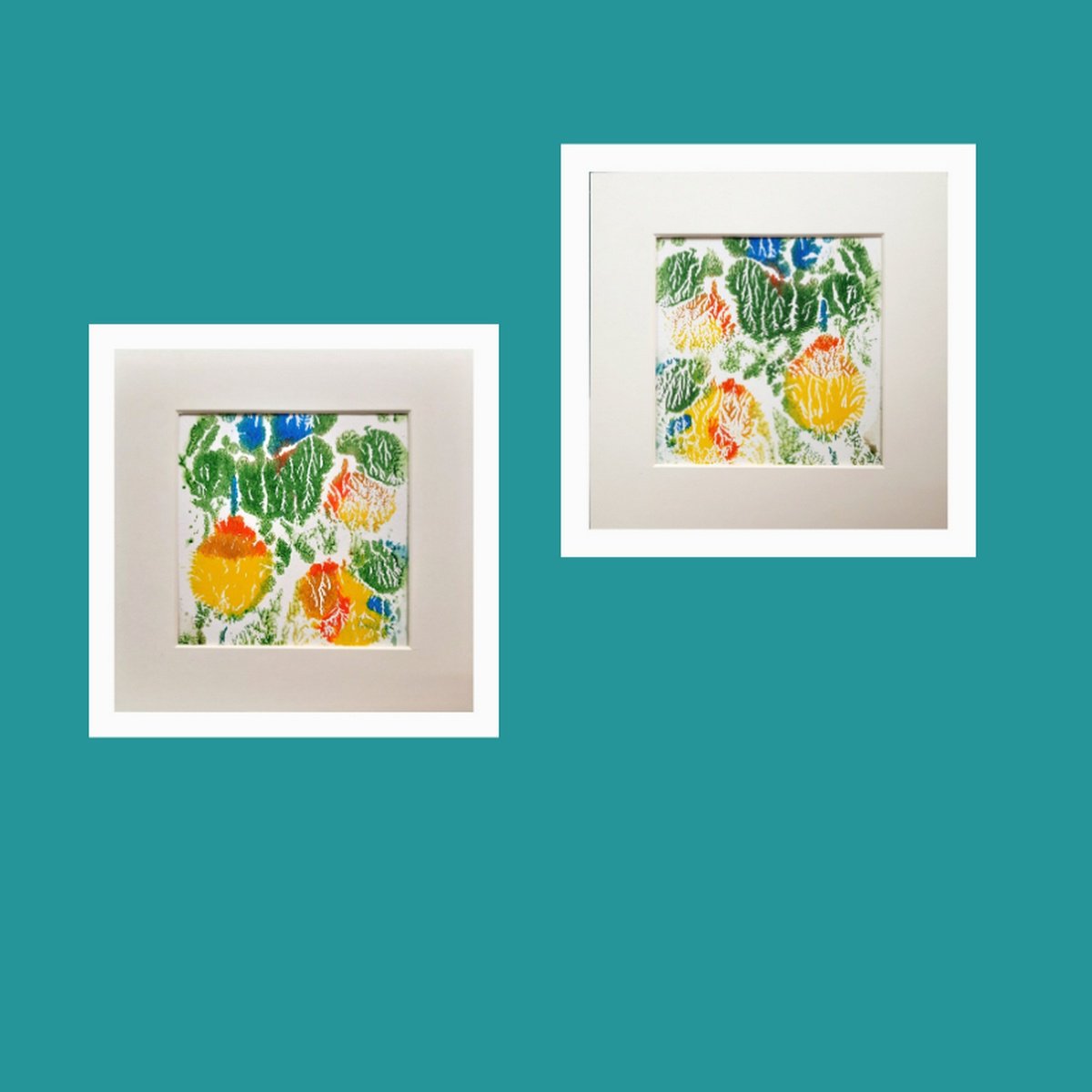 Organic Abstract Limited Edition Print By Asha Shenoy, 6 X 6, Set Of Two - Abstract 4, Original Artwork
