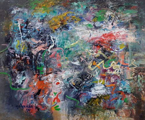The Inner Life Of Chaos, Abstract Artwork For Modern Small interiors, Office Decor Oil Canvas by Constantin Galceava