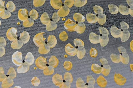 Golden Cherries - large acrylic abstract painting cherry blossoms nature painting canvas wall art