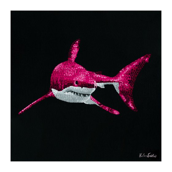 The Great White Shark - PINK pointillism