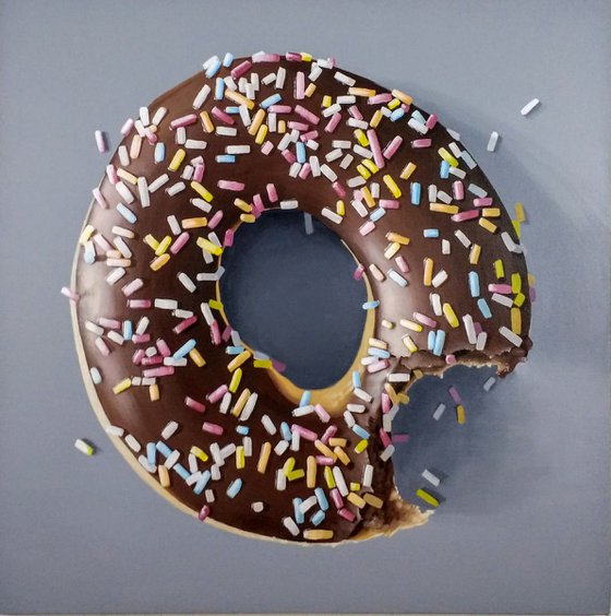Chocolate donut with sprinkles