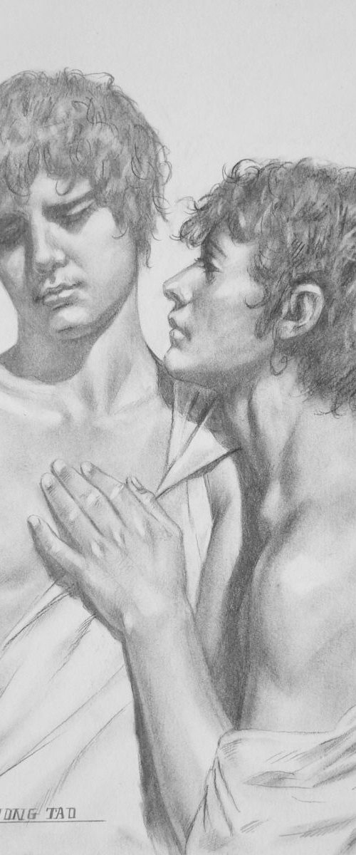 Drawing pencil  male nude #16-5-24 by Hongtao Huang