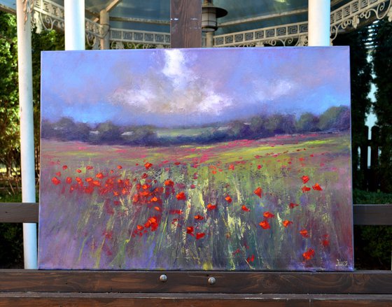 Landscape with poppy field