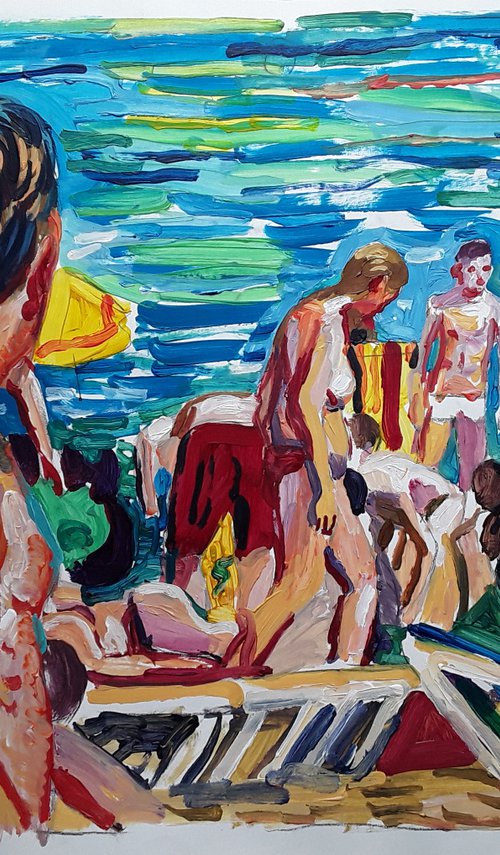 Beach crowd 2 by Stephen Abela