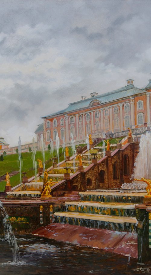 Peterhof on a cloudy day by Eduard Panov