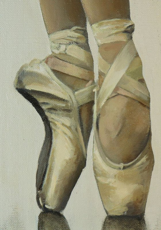 Ballet Shoes Study, Ballet Painting, Ballerina, Dance, Framed and Ready to Hang