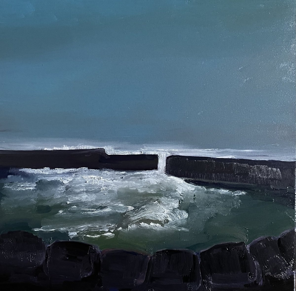 Expressive Landscape Oil Painting By Stephen Howard Harrison, 21 X 21", 