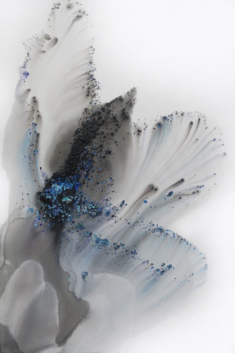 Abstract Acrylic Painting By Muriel Napoli, 31 X 47", Nature 209, Original Artwork