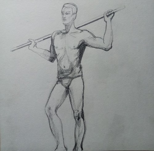 Man's figure study 04 by Oxana Raduga