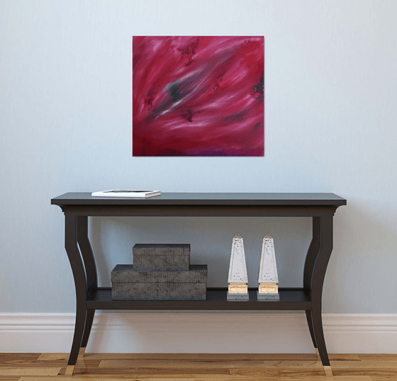 Cielo ferito, 60x55 cm, Original abstract painting, oil on canvas