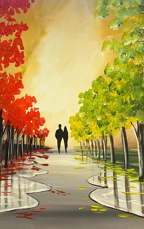 Red And Green Trees by Aisha Haider
