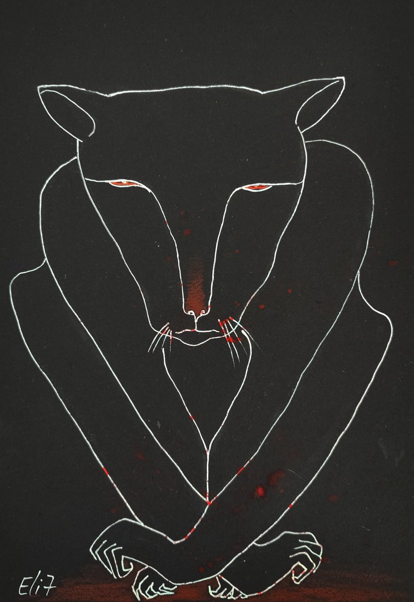 Expressive Animal Drawing By Elisheva Nesis, 9 X 13, He Started It First, Original Artwork