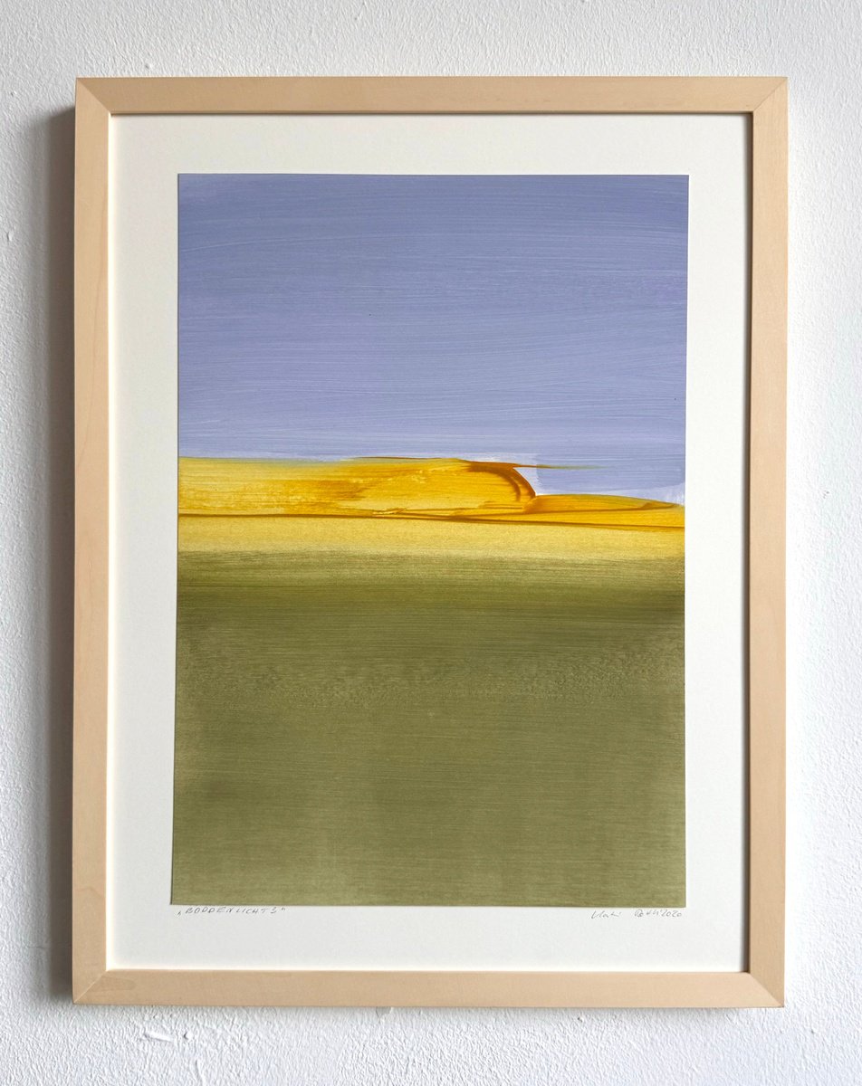 Organic Landscape Oil Painting By Katrin Roth, 13 X 17", Boddenlicht 3, Original Artwork