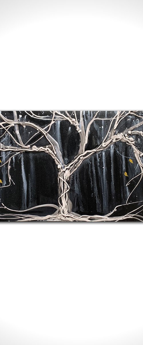 XL Black and White Tree by Carol Wood