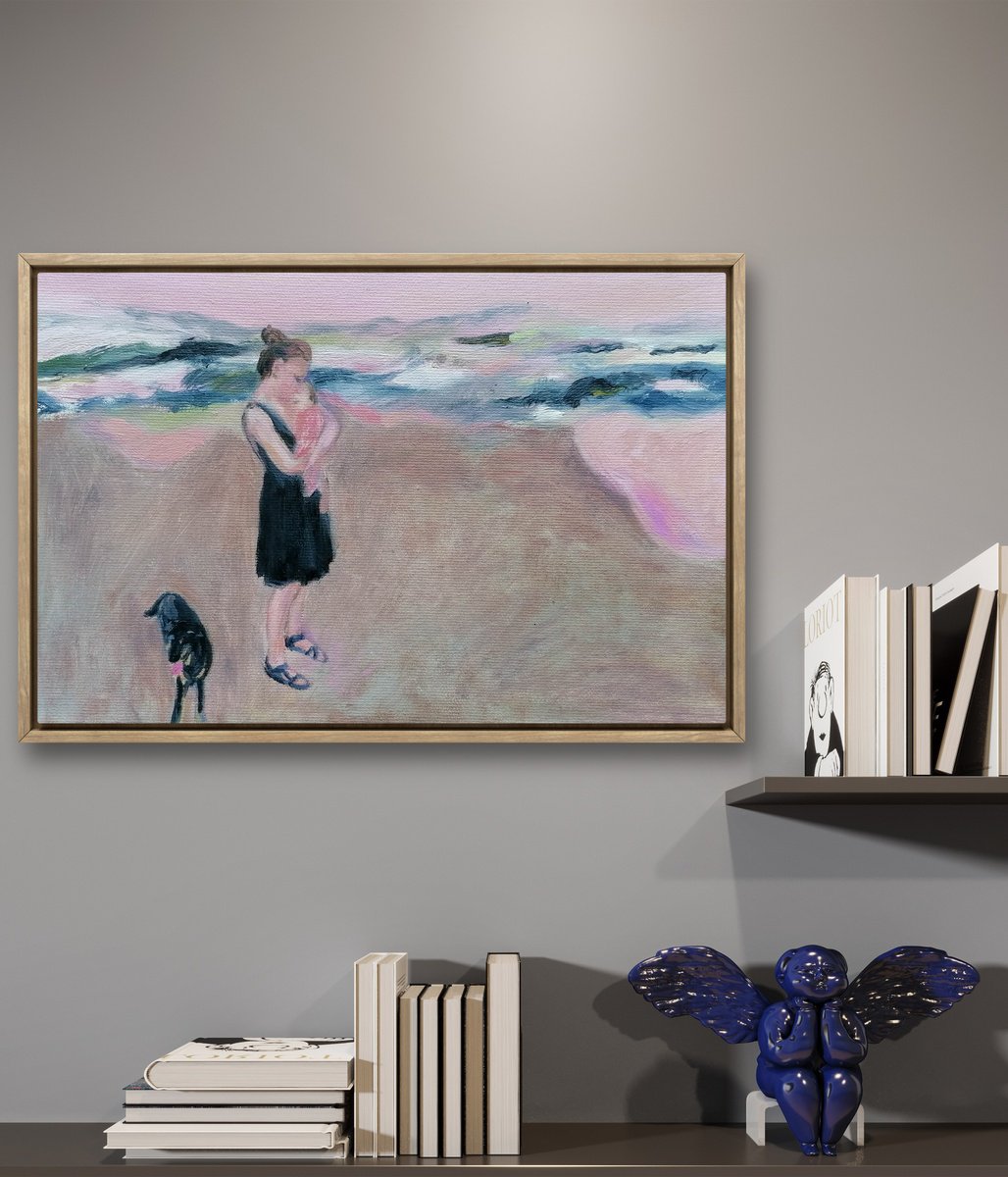 Illustrative Portrait Oil Painting By Zuzana Petrakova, 12 X 8", Love, Original Artwork