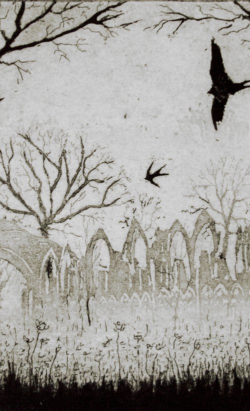Swallows Over The Abbey by Tim Southall