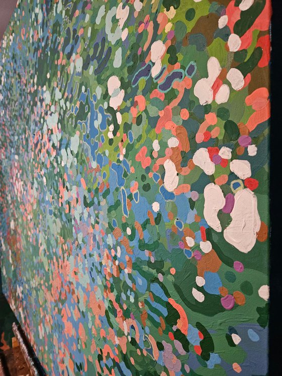 Blossoming Reflections, 48 x 60 x 1.5". New 2024.