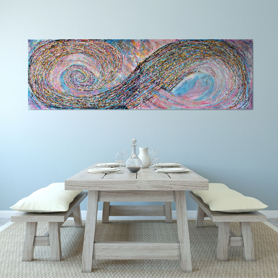 INFINITY WAVE - XXL HOME DECOR DIPTYCH  MODERN URBAN ABSTRACT