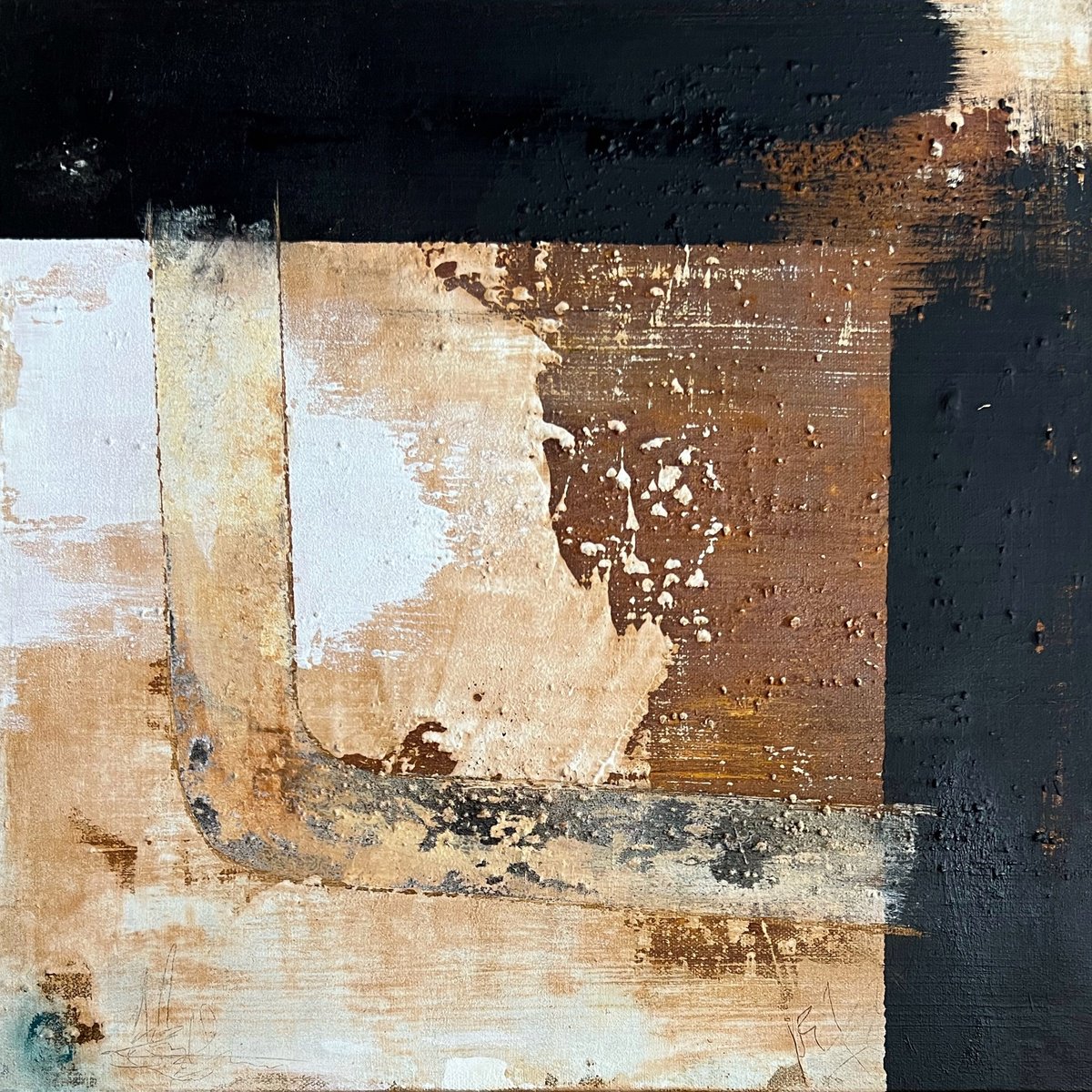 Abstract Painting By Sergio Aranda, 16 X 16", Celestial Corridor, Original Artwork