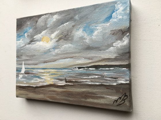 Storm over Old Harry Rock on a mini canvas