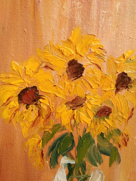 Sunflowers. still life in the vase