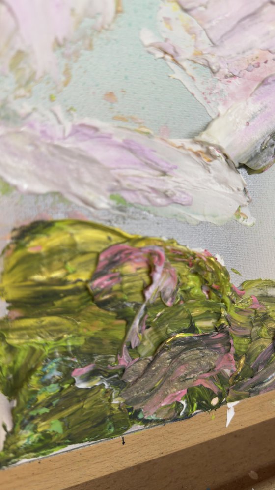 Impressionistic blue sky