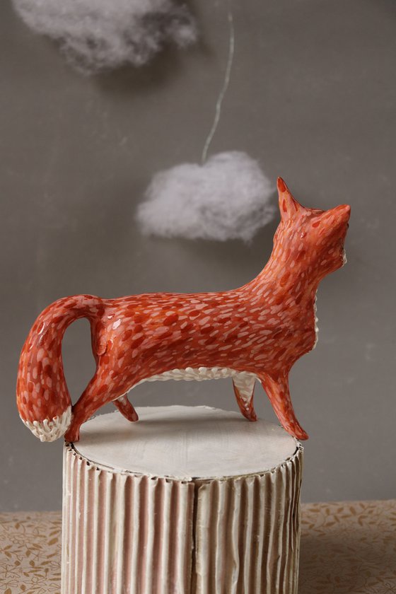 Foxy. Tiny sculpture by Elya Yalonetski