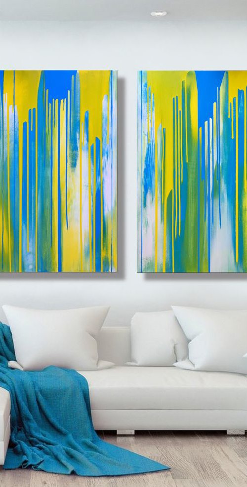 Sweet Summer Day - XL Diptych by Julijana Ravbar