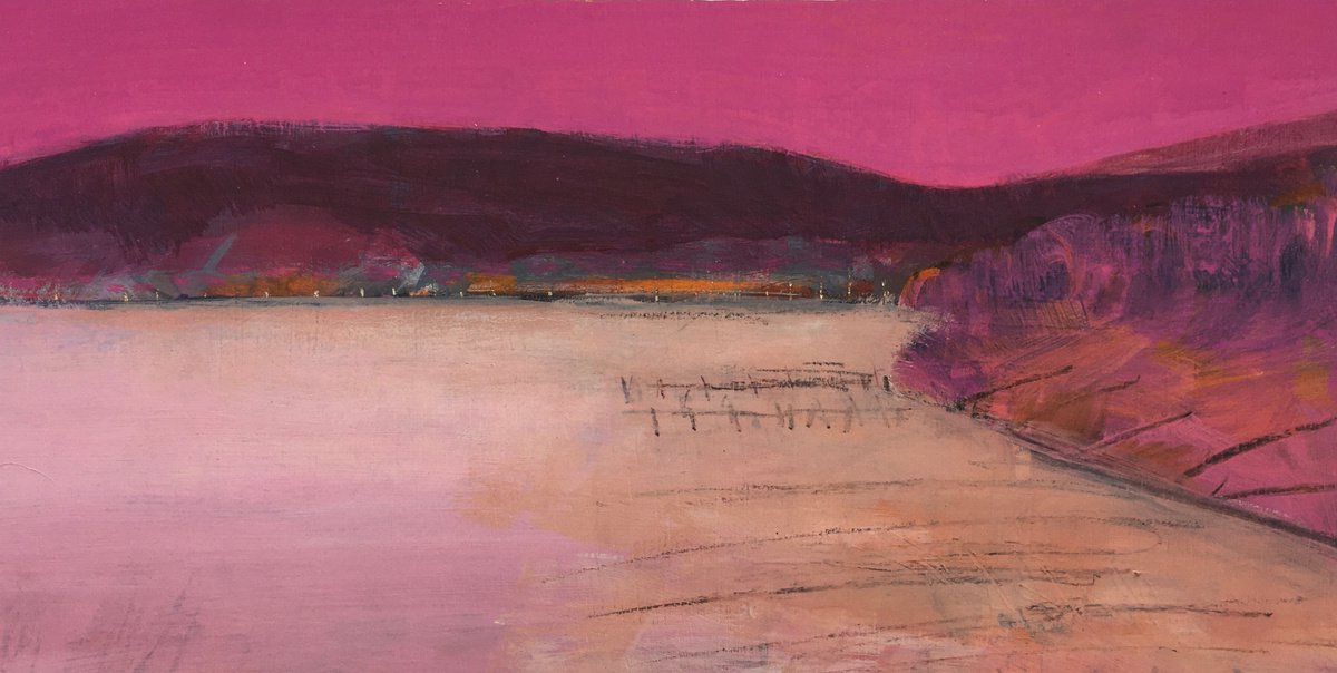 The Loch with Pink Sky by Chrissie Havers
