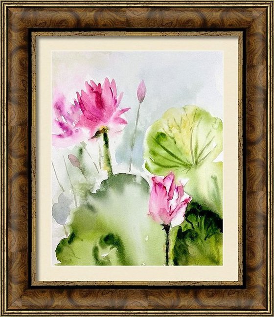 Waterlilies Lotus Painting Limited Edition Print