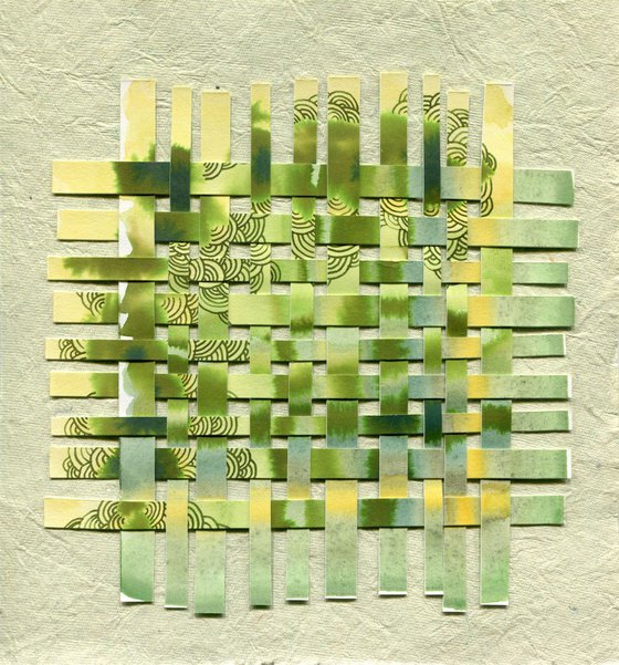 River waves - paper weaving collage