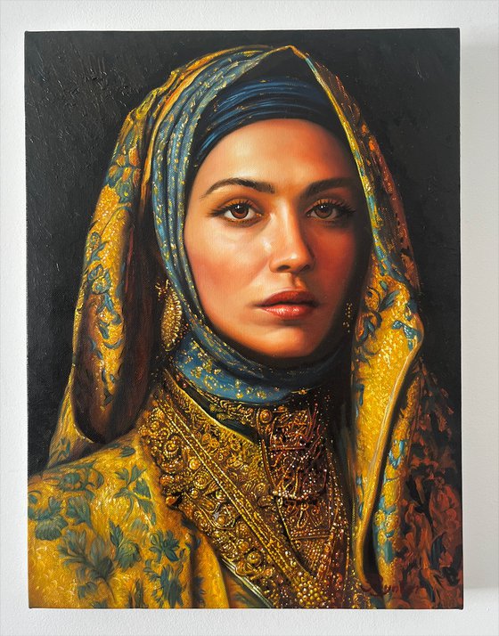 Leon Poynter oriental portrait oil painting