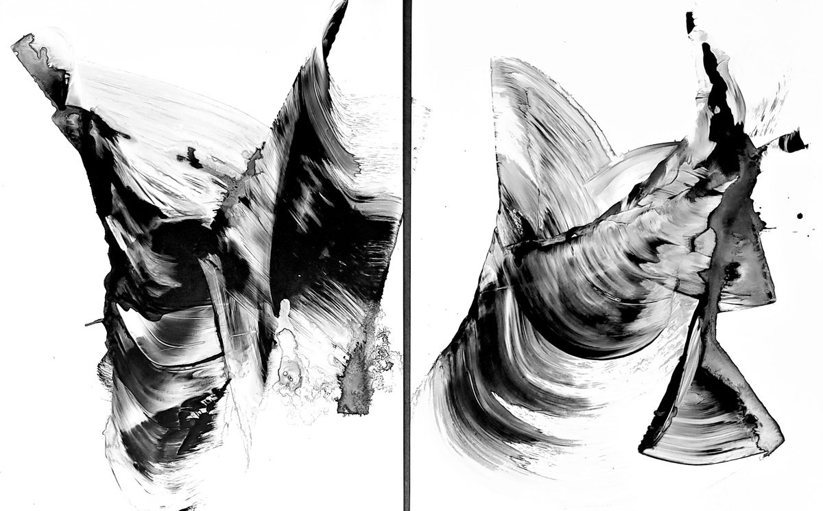 Expressive Abstract Acrylic Painting By Newel Hunter, 22 X 14", Looking Beyond, Original Artwork