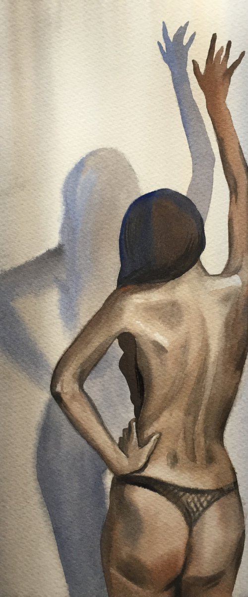 The woman from the back. Nude female model. by Natalia Veyner