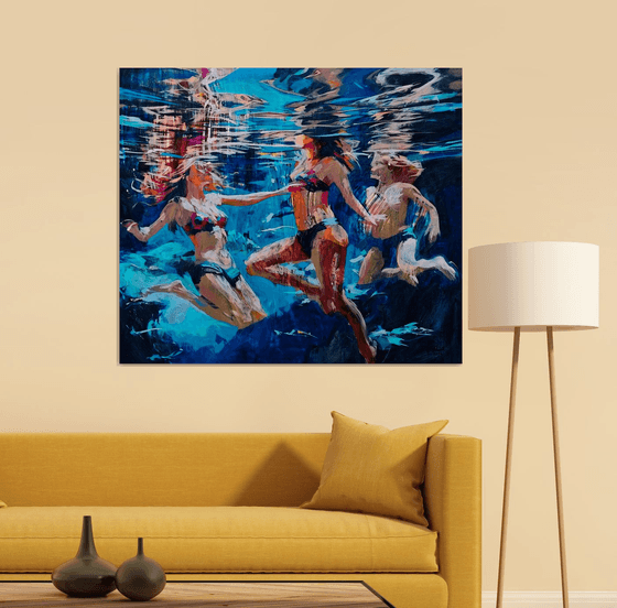 Beneath the touch of the waves