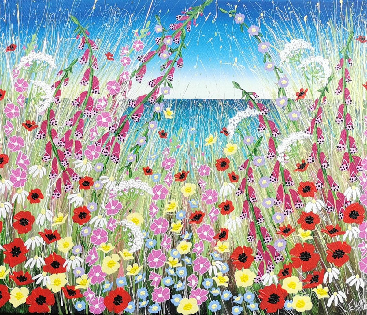 Abstract Botanical Acrylic Painting By Elisa Trueman, 20 X 16, Truly Madly Deeply, Original Artwork