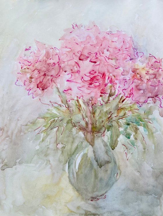 Big pink peonies 19,6x25,6 in