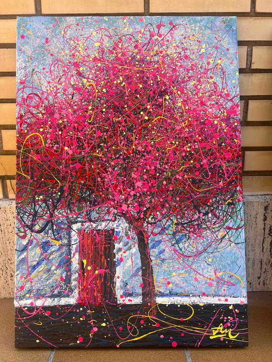 Under the Magenta Canopy - Framed