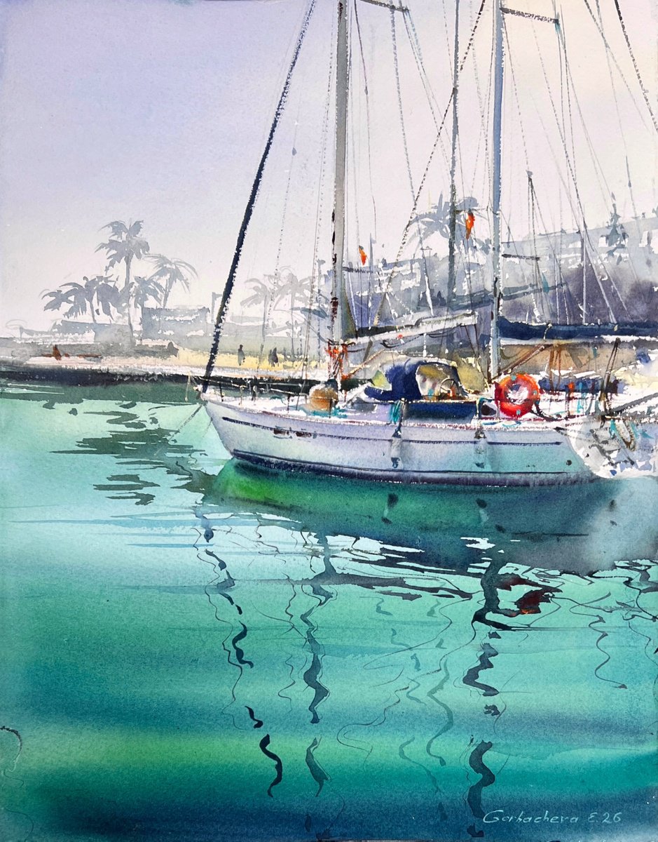 Impressionistic Watercolour , Emerald Silence By Eugenia Gorbacheva, 12 X 16, Artwork For Sale On Artfinder