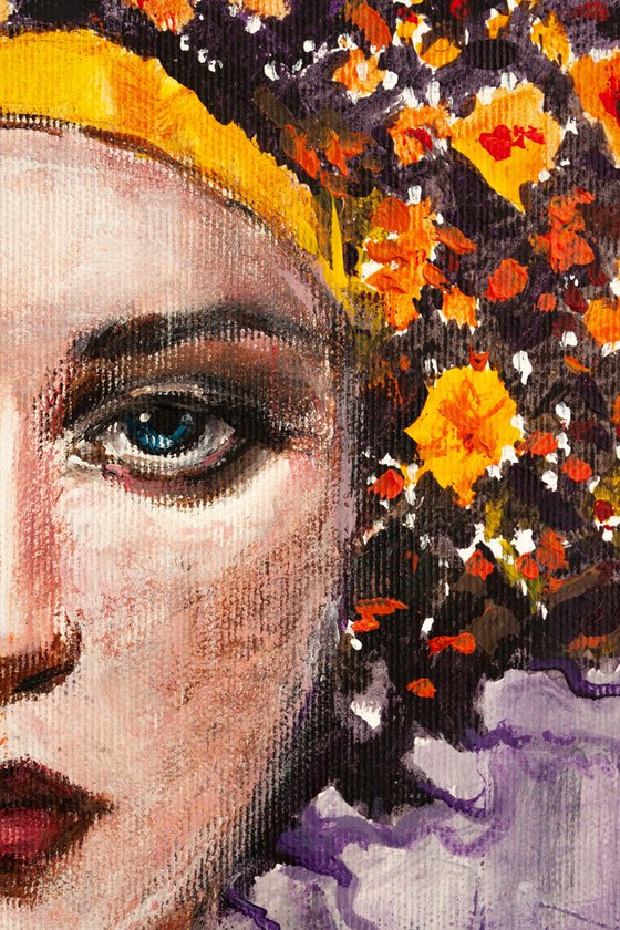 Woman  in flowers