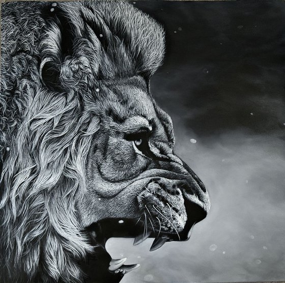 "LION " - commission artwork for Greg (100 x 100 cm)