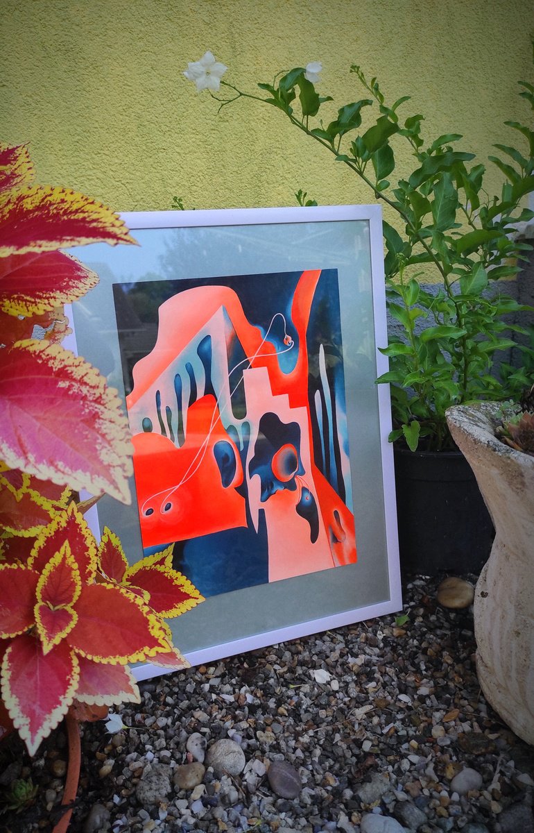 Surrealistic Abstract Acrylic Painting By Tetiana Borys, 9 X 12", Star Portal, Original Artwork