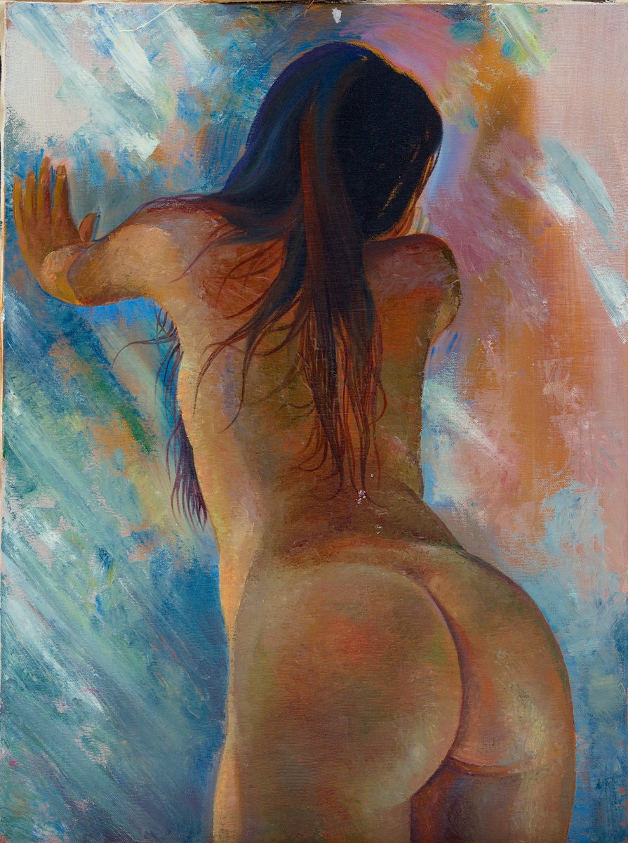 Nude Girl Study Oil Painting By Sergey Lesnikov Artfinder