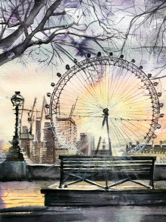 London Eye Sunset