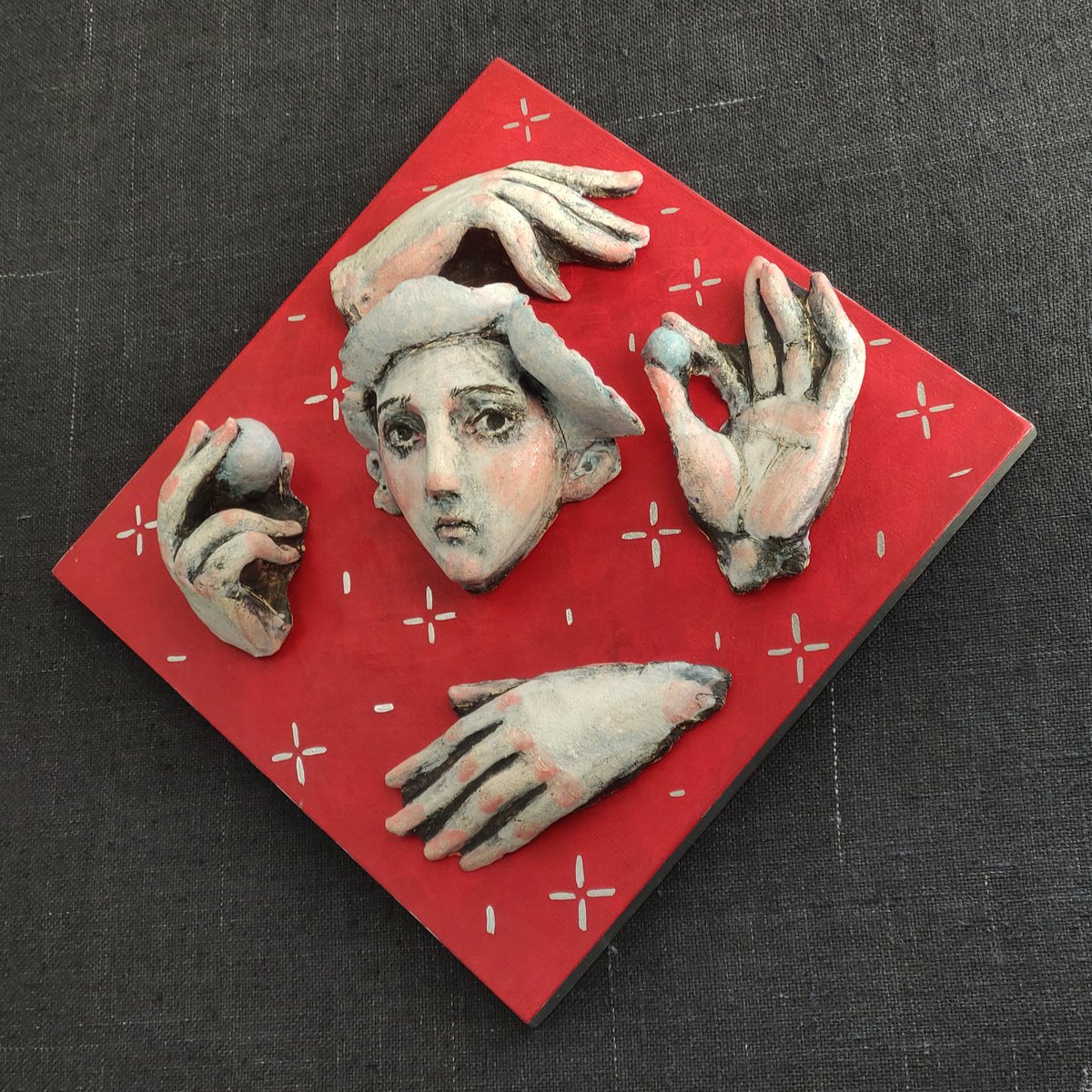 Portrait Sculpture By Nadiia Otriazha Fedir Bushmanov, 17 X 17", Seraphima, Original Artwork